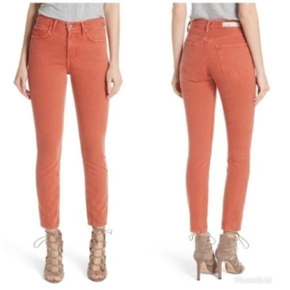 GRLFRND Women's Size 32 Karolina High Waist Skinny Jean Marrakech Coral Orange